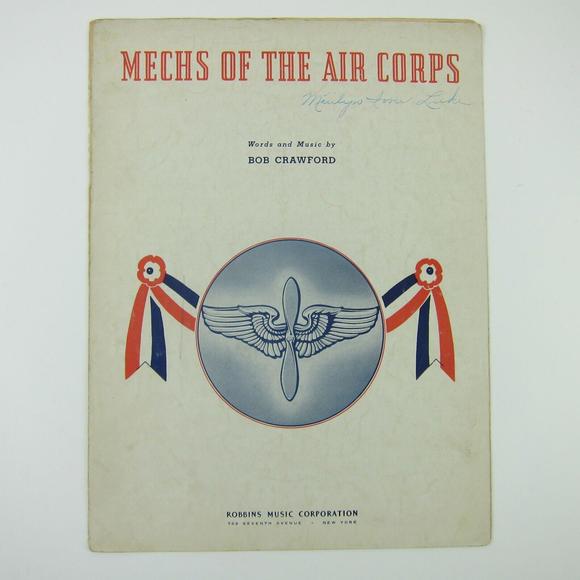 Sheet Music Mechs of the Air Force US Military Song Robert Crawford Vintage 1942 - Picture 1 of 14